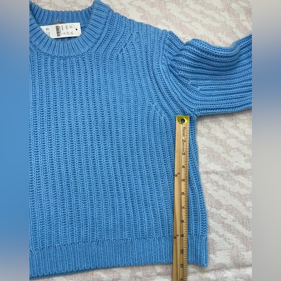 J. Crew Heritage Cotton Fisherman Sweater Pale Cerulean NWT - Picture 10 of 10